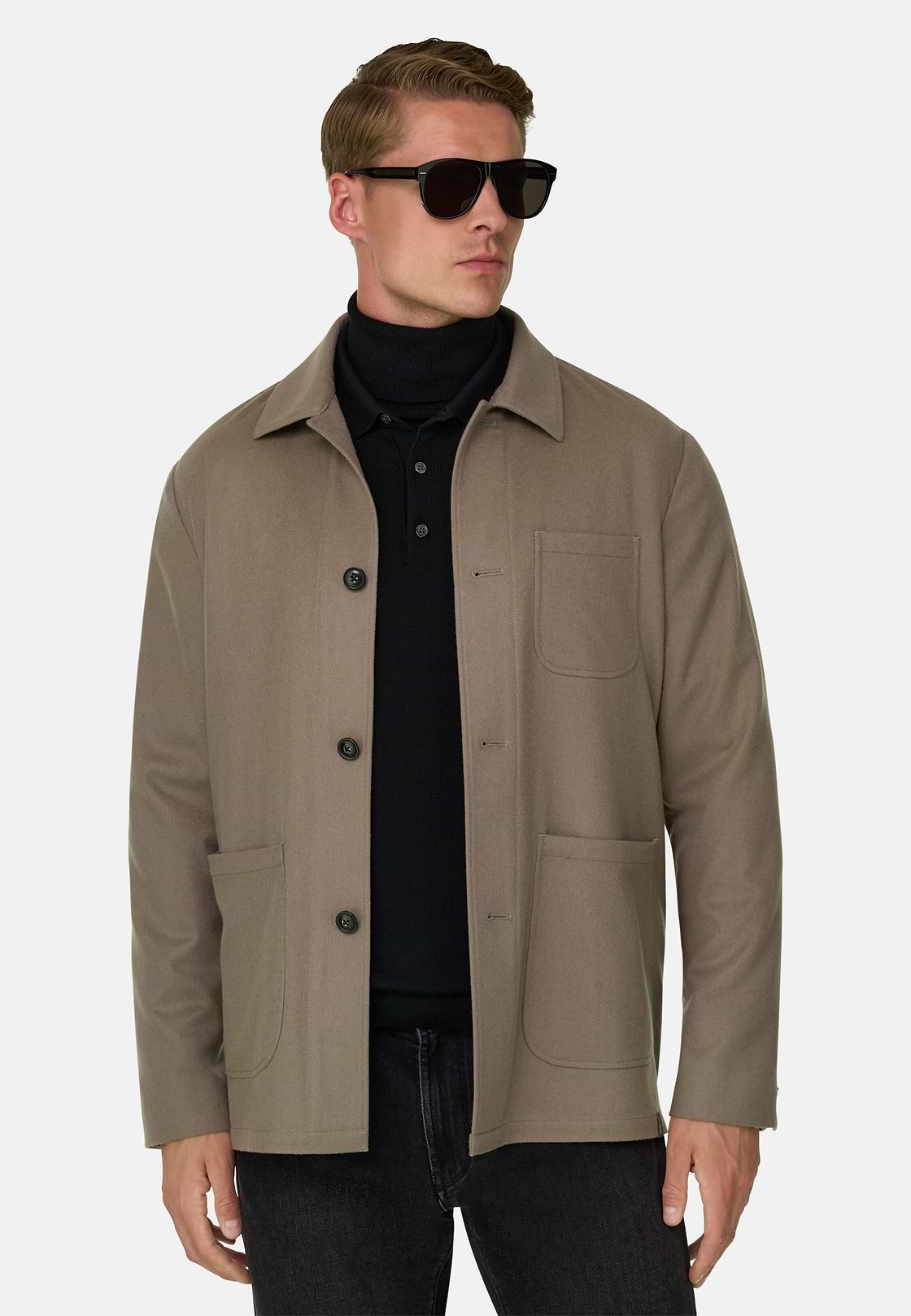 TRADE Shacket in Cashmere, Mud, hi-res, 1