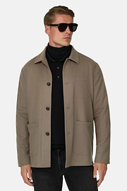 TRADE Shacket in Cashmere, Mud, thumb, 1