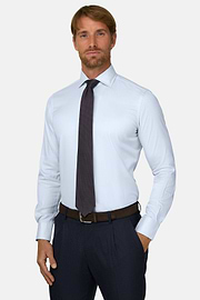 Overhemd Gestructureerd Katoen Regular Fit, Light Blue, thumb, 1