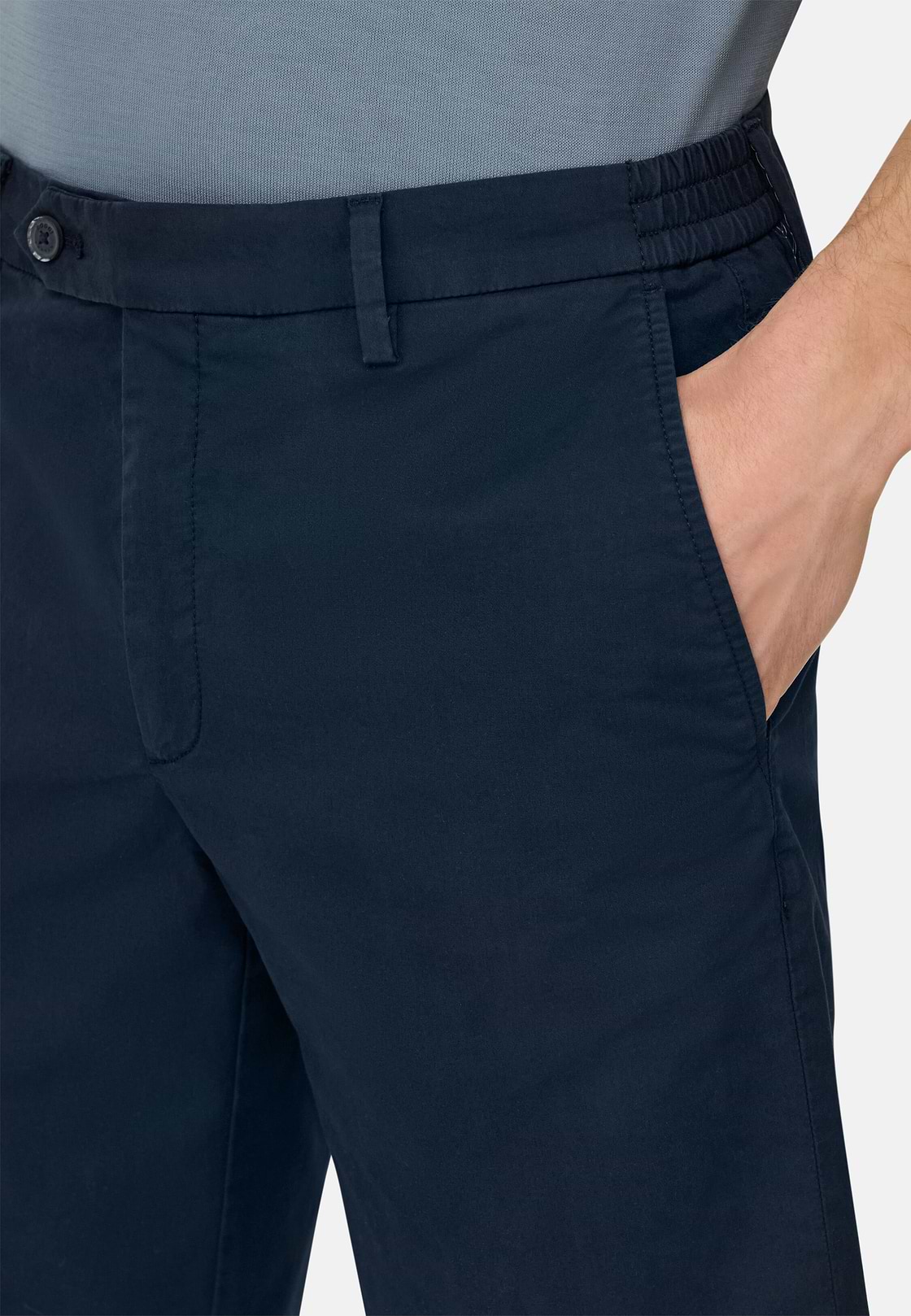 Bermuda En Coton Extensible, bleu marine, hi-res, 5