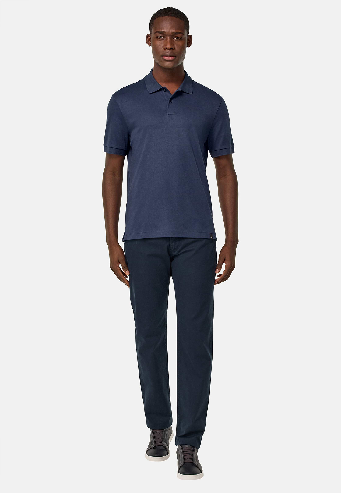 Jersey Polo Shirt, Navy blue, hi-res