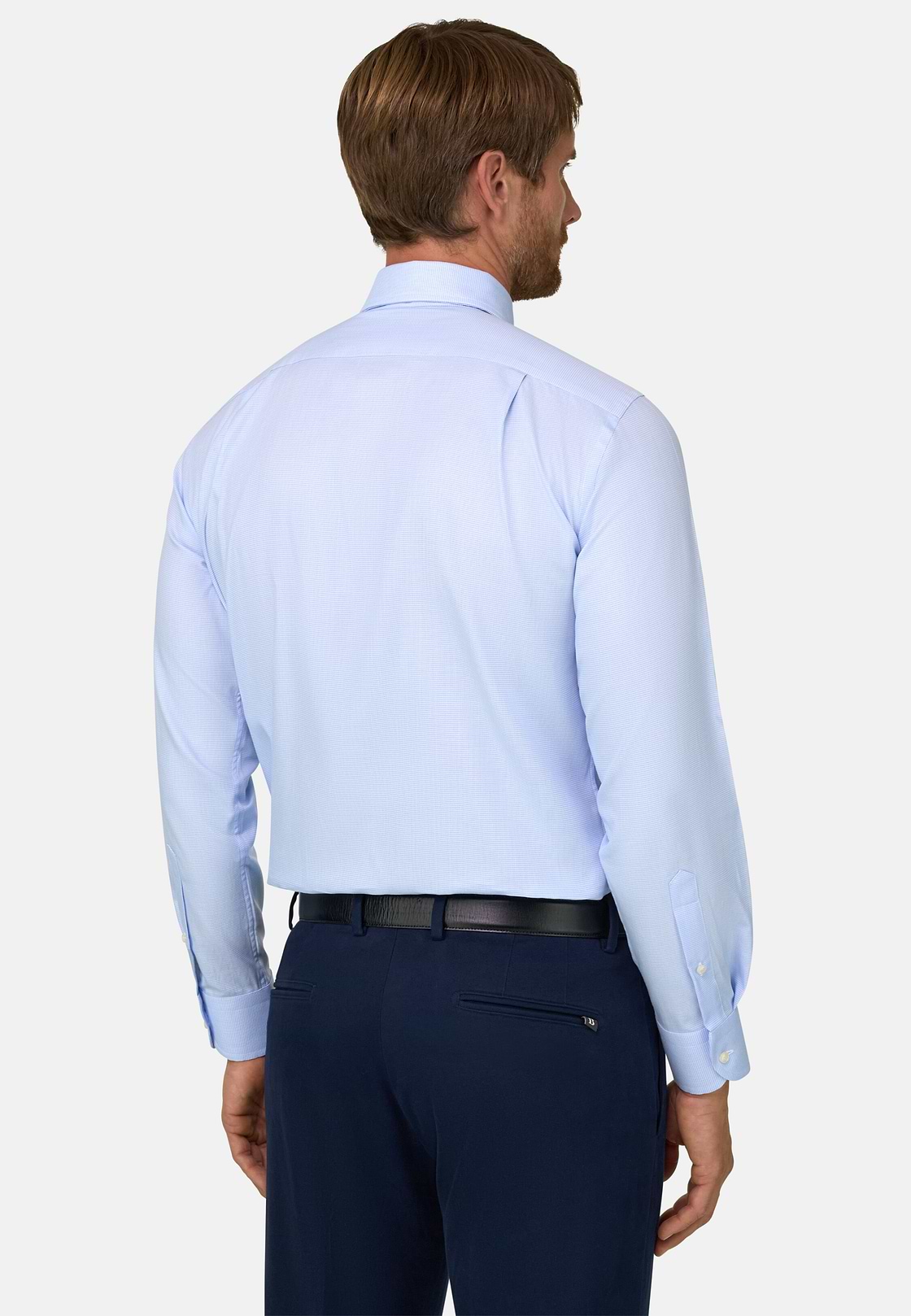Shirt in Cotton Dobby Regular Fit, Light Blue, hi-res, 6