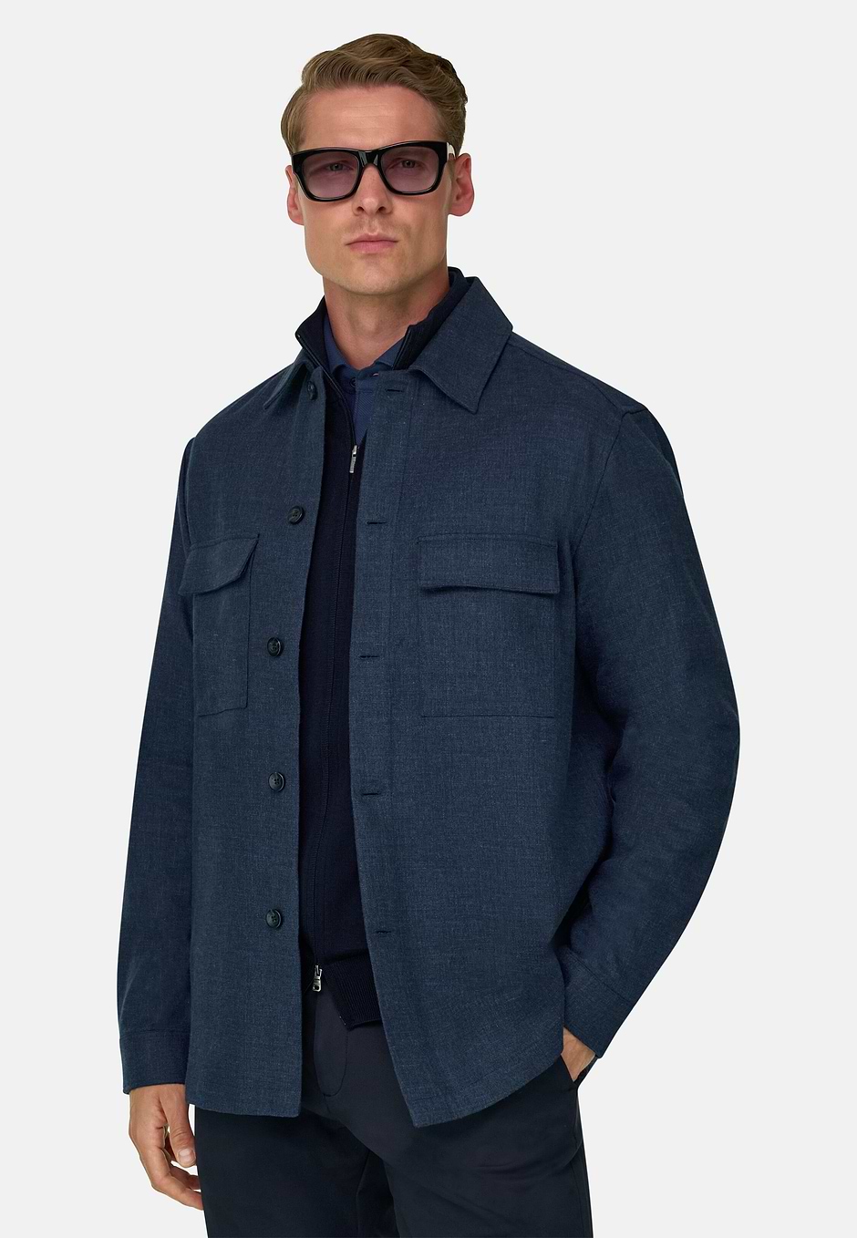 Camisa Oversize en Denim Doble Faz, Azul  Marino, hi-res
