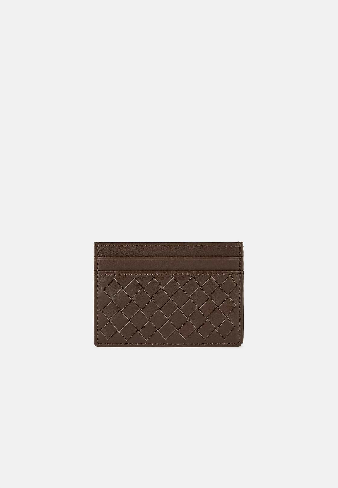 Leather Credit Card Holder, Brown, hi-res