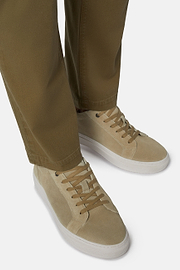 Suede Sneakers With Box Sole, Sand, hi-res