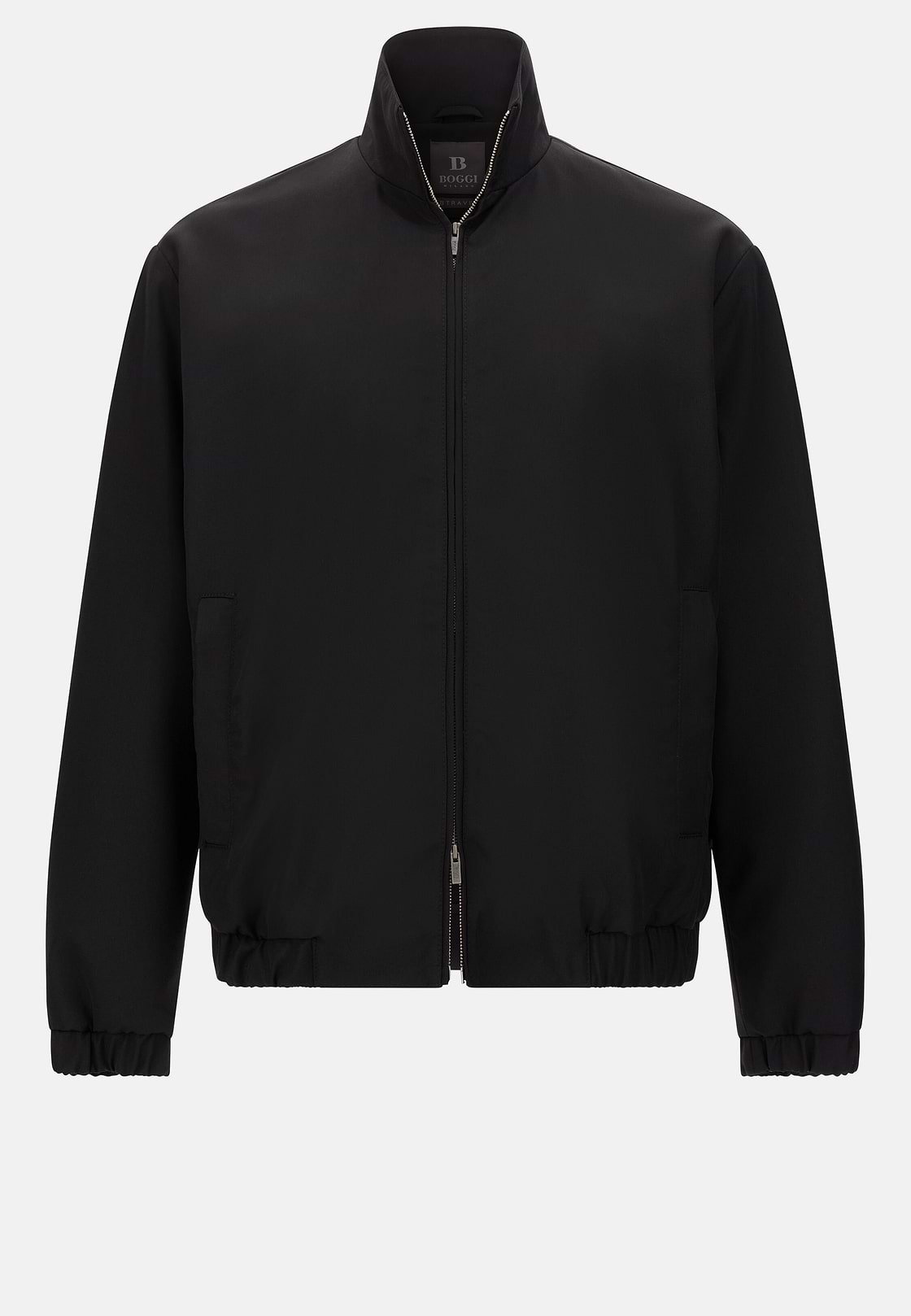 Pure Travel Wool Bomber Jacket, Black, hi-res