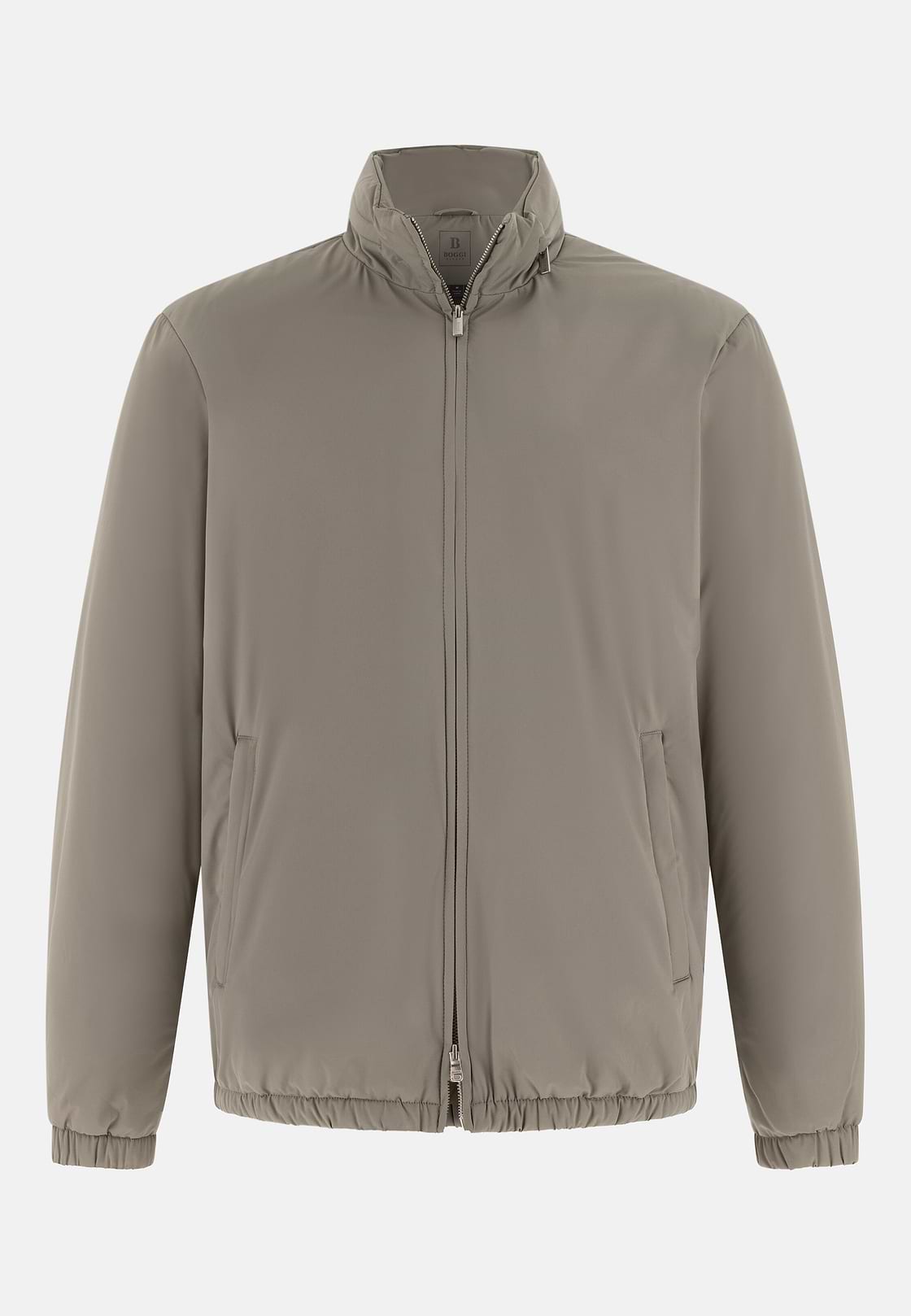 Technical Fabric Bomber Jacket, Brown, hi-res, 5