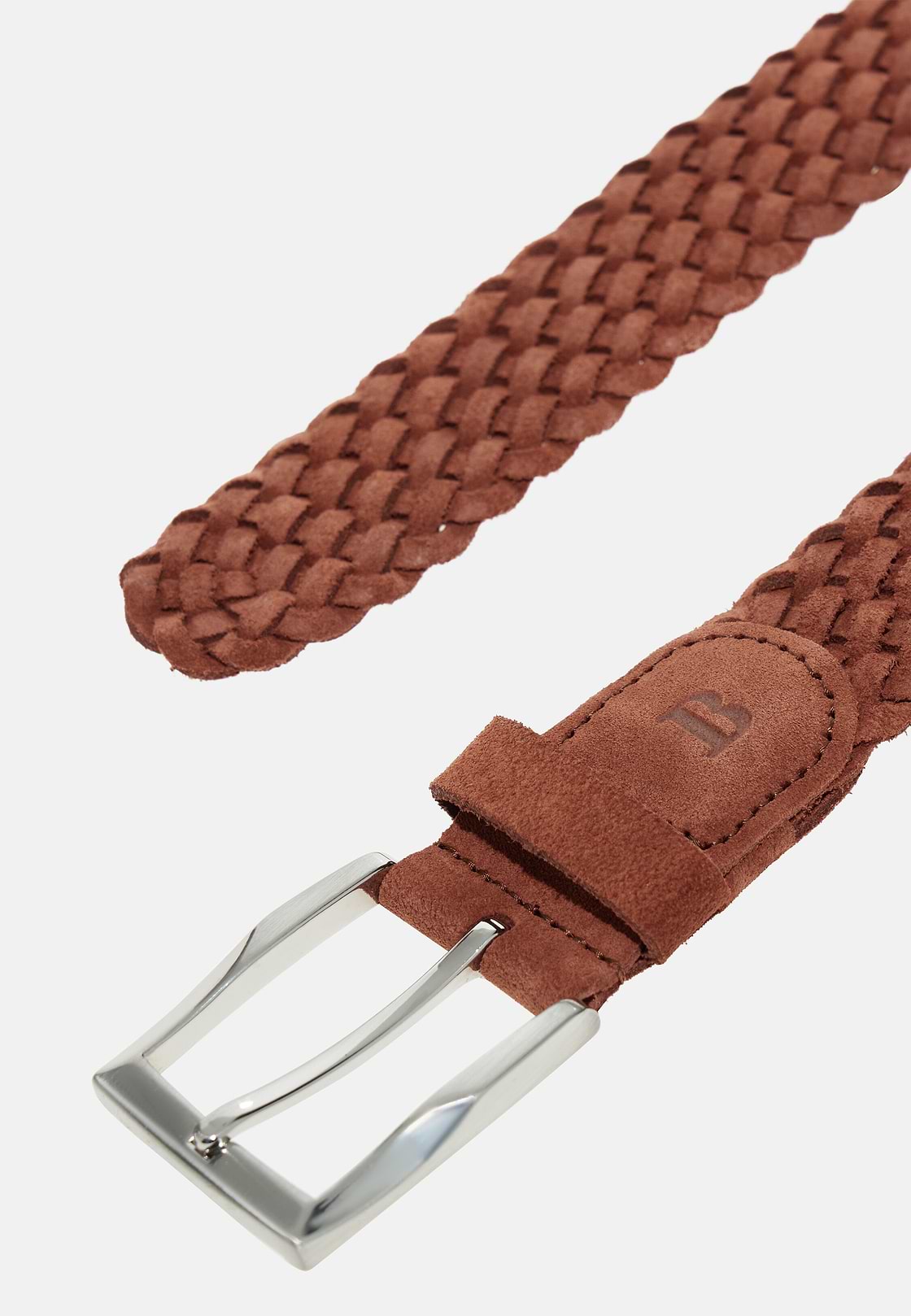 Ceinture Tressée En Daim, Rojo, hi-res