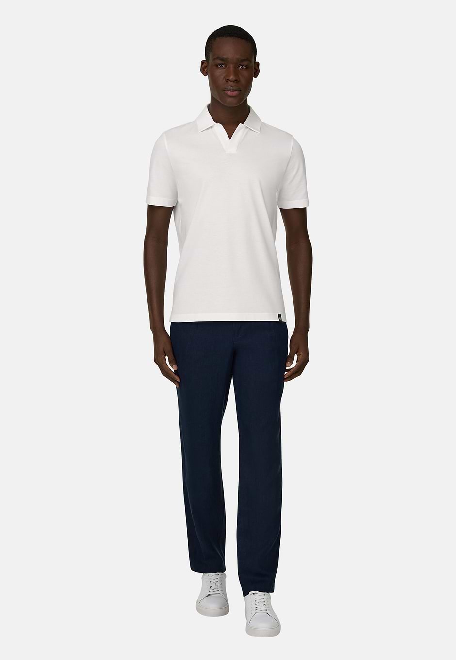 Polo In Cotone Pima, Bianco, hi-res