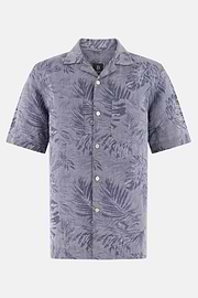 Camicia In Lino Cotone Regular Fit, Navy, thumb, 6