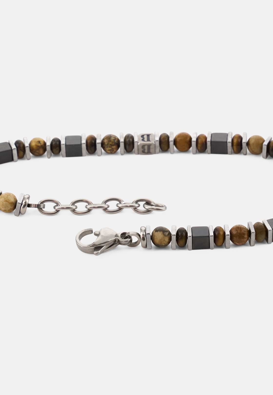 Edelstahl-Armband Mit Sodalith-Perlen, Beige, hi-res, 3