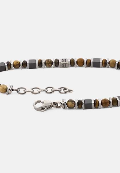 Edelstahl-Armband Mit Sodalith-Perlen, Beige, hi-res