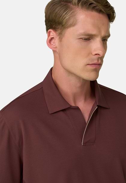 Polo aus Stretchgewebe Piqué Mischgewebe Cool Jade, Rosso, hi-res
