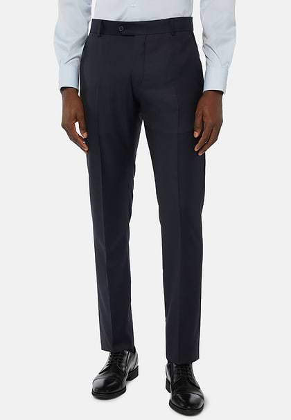 Hose aus Reiner Super-130-Wolle, Navy blau, hi-res