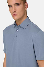 Polo Shirt In Stretch Supima Cotton, Light Blue, thumb, 4