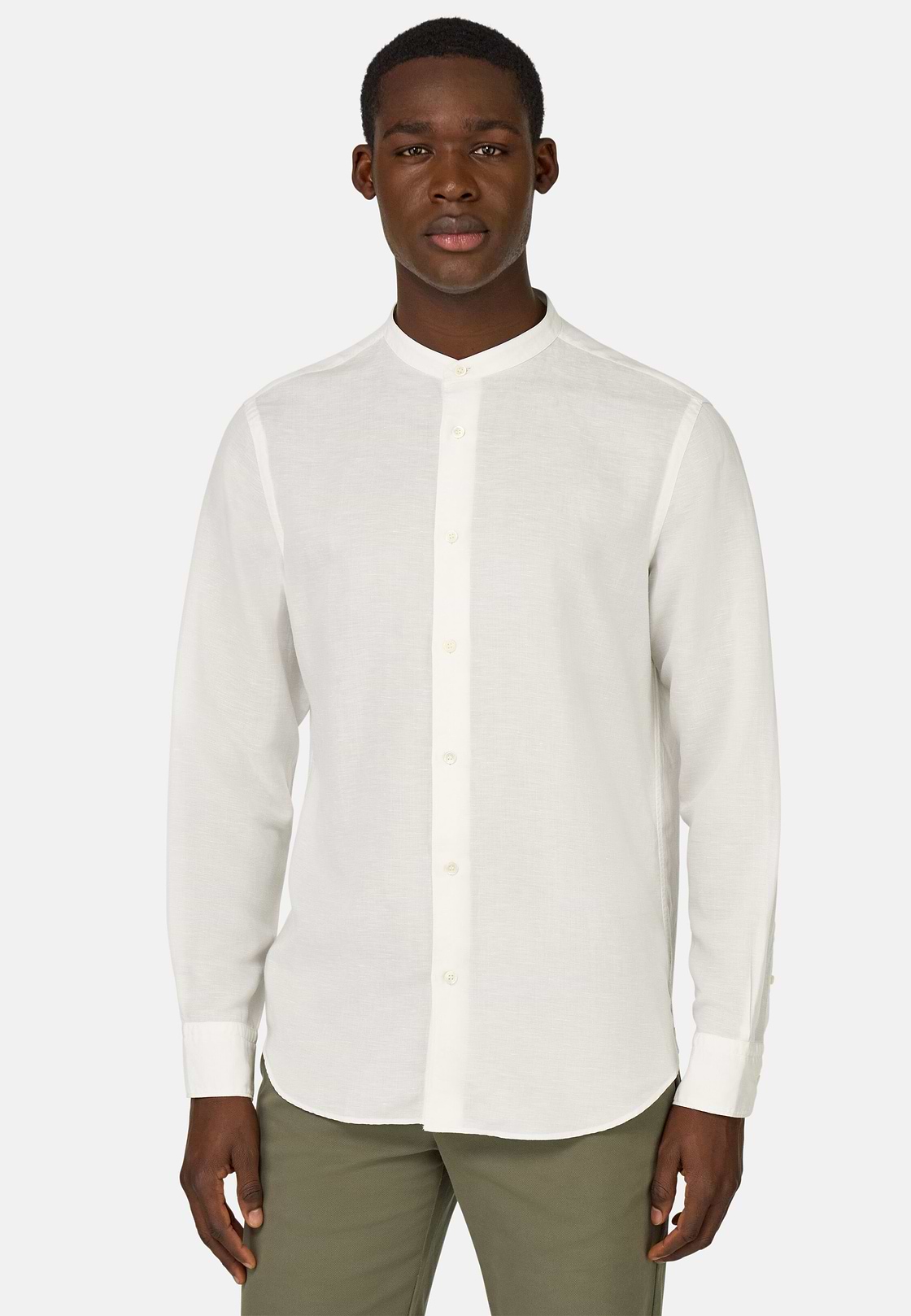 Regular Fit Tencel Linen Shirt, White, hi-res