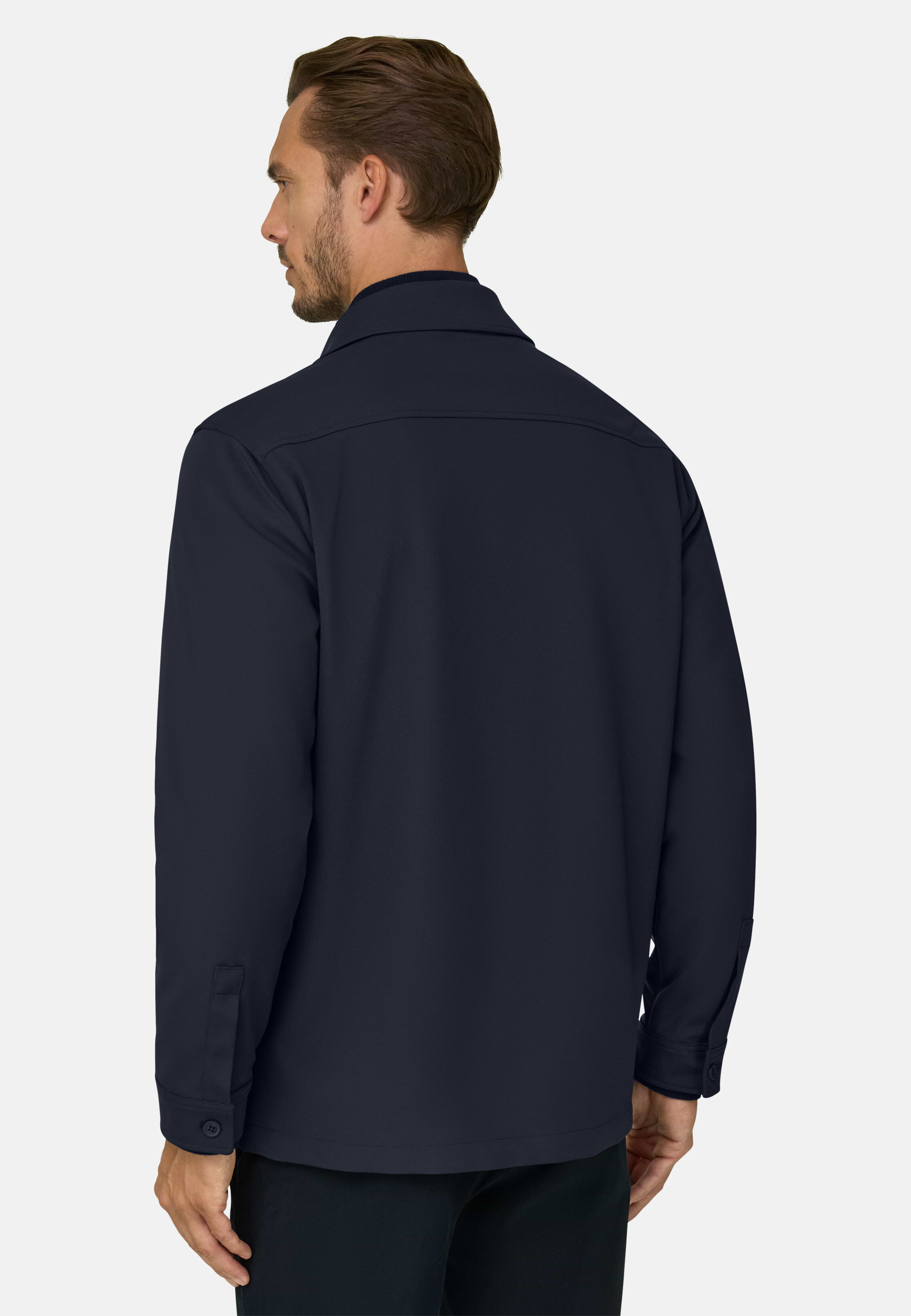 Men's Shirt Jacket Double Nylon Stretch B Tech, Navy blue | Boggi