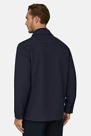 Giacca Camicia Double Nylon Stretch B Tech, Navy, thumb, 4