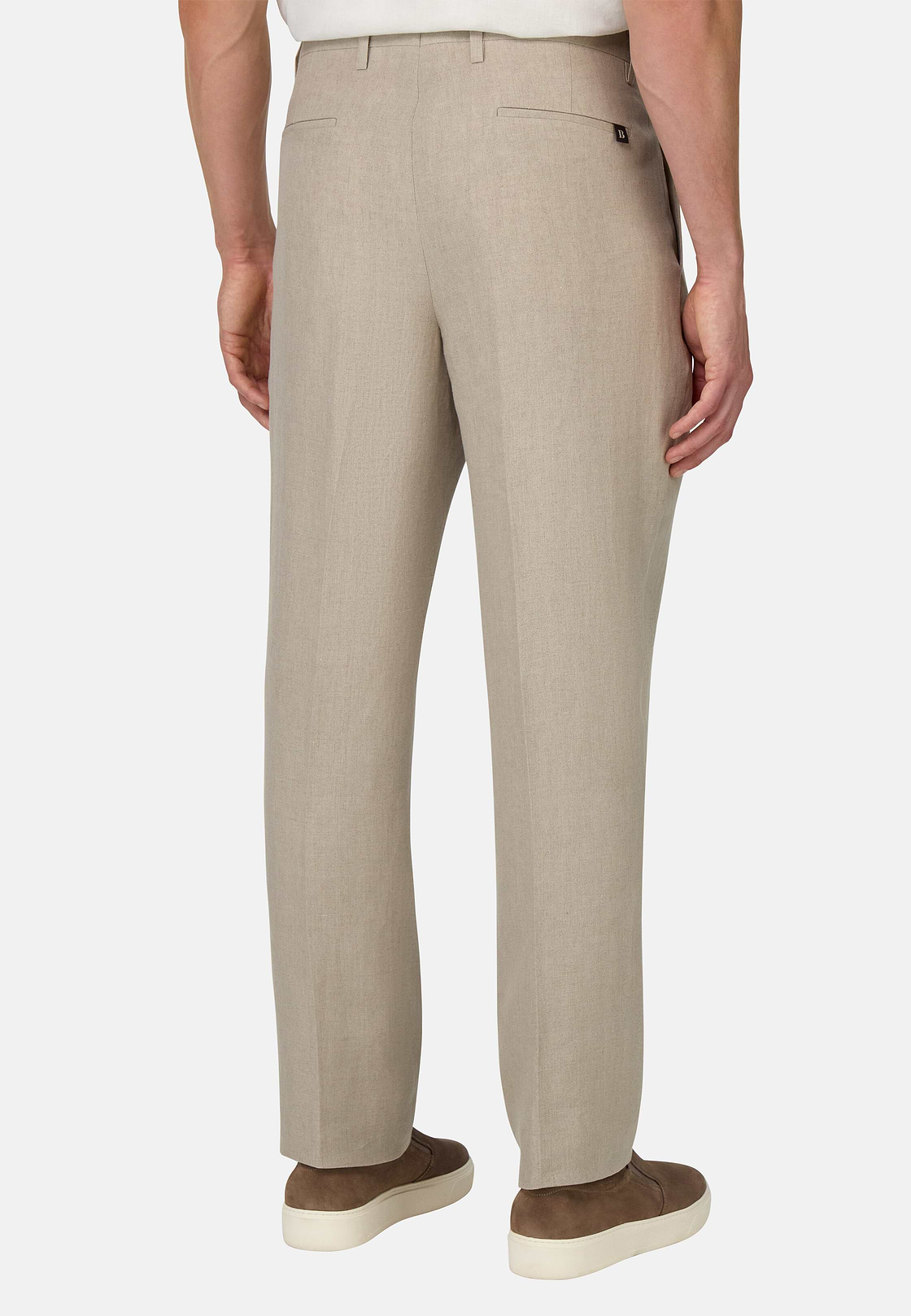 Pantalon En Pur Lin, Beige, hi-res, 3