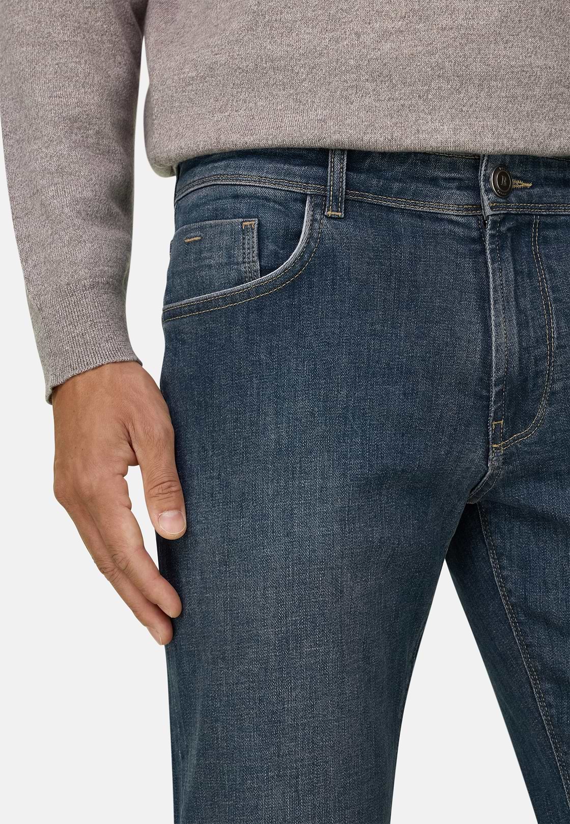 Jeans in Stretch Denim Blue, Medium Blue, hi-res, 3