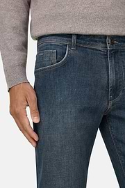 Jeans in Stretch Denim Blue, Medium Blue, thumb, 3