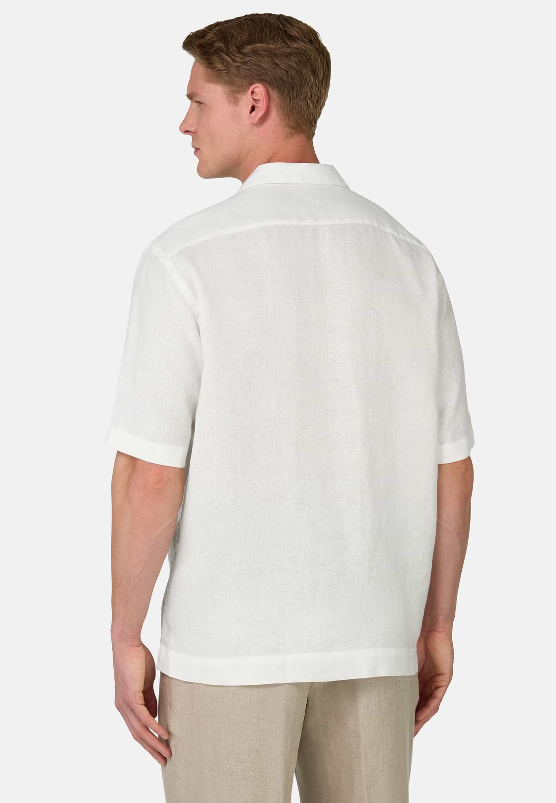 Regular Fit Linen Shirt, White, hi-res