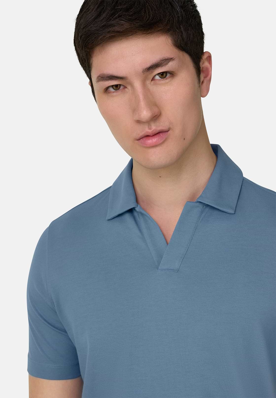 Polo In Cotone Pima, Azzurro, hi-res, 4