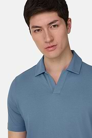 Polo In Cotone Pima, Azzurro, thumb, 4