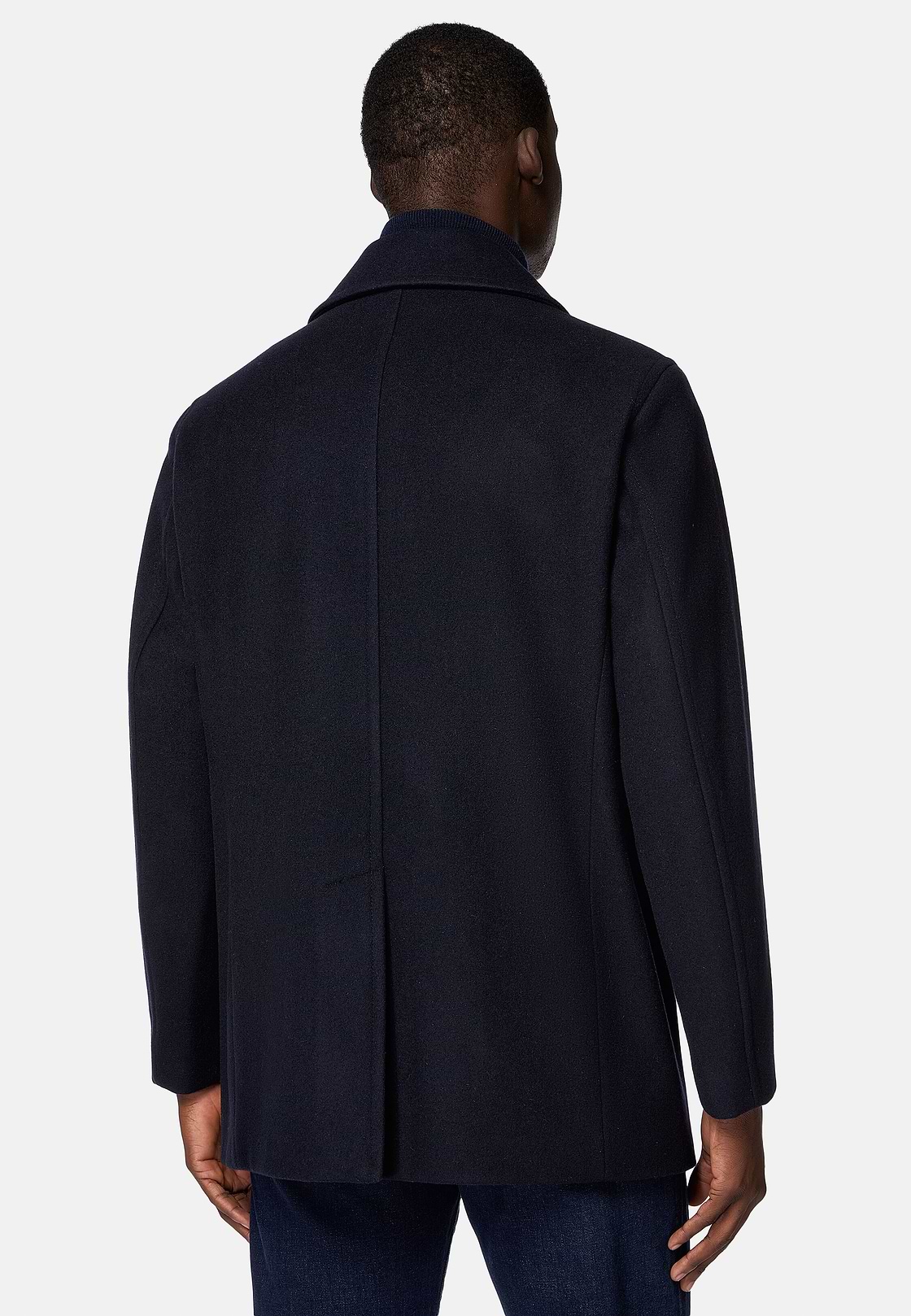 Peacoat In Wool, Navy blue, hi-res