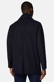 Peacoat In Wool, Navy blue, hi-res