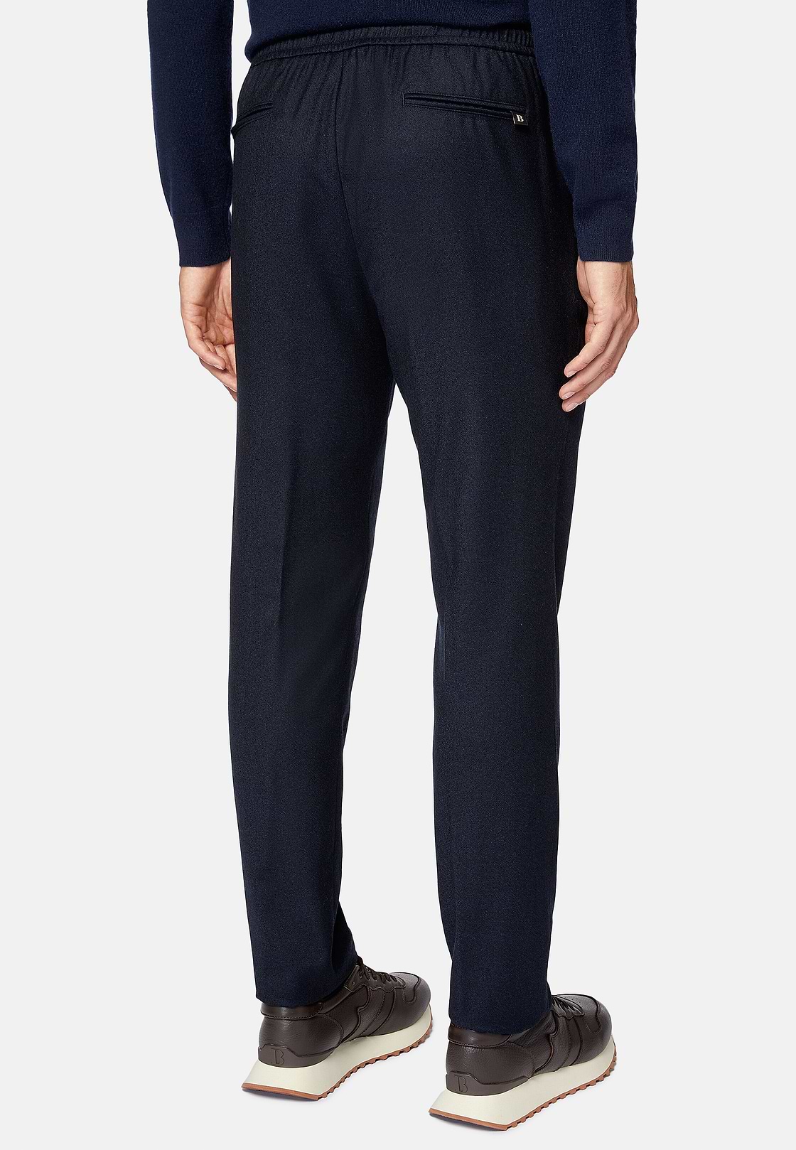 Pantalon De Ville En Flanelle, bleu marine, hi-res