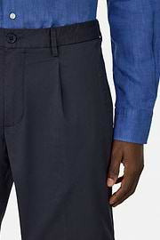 Stretch Cotton Bermuda Shorts, Navy blue, hi-res