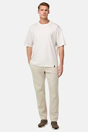 Lightweight Scuba Cotton Blend Trousers, Sand, hi-res