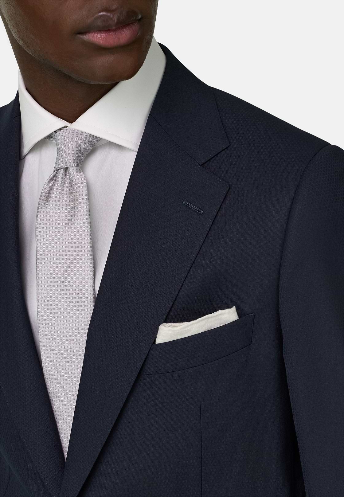 Micro Fancy Wool Blend Suit, Navy blue, hi-res, 4
