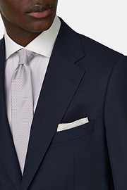 Micro Fancy Wool Blend Suit, Navy blue, thumb, 4