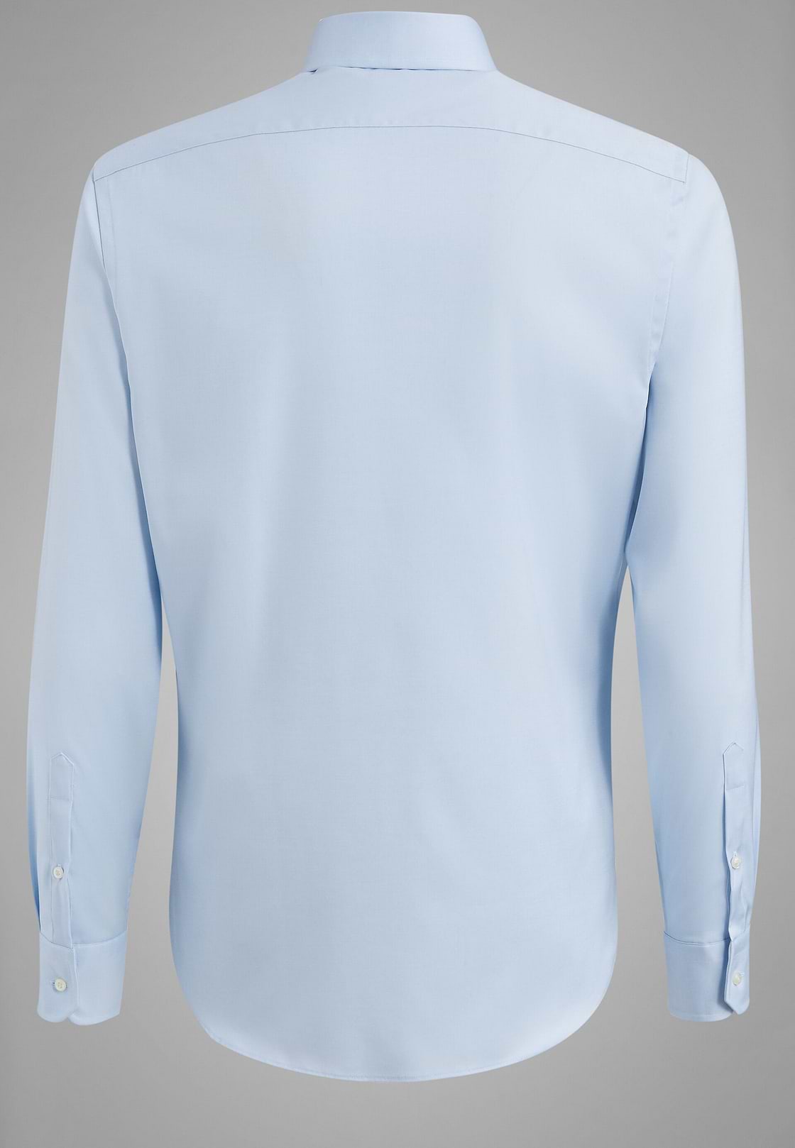 Camisa azul de algodón elastificado slim, , hi-res, 4