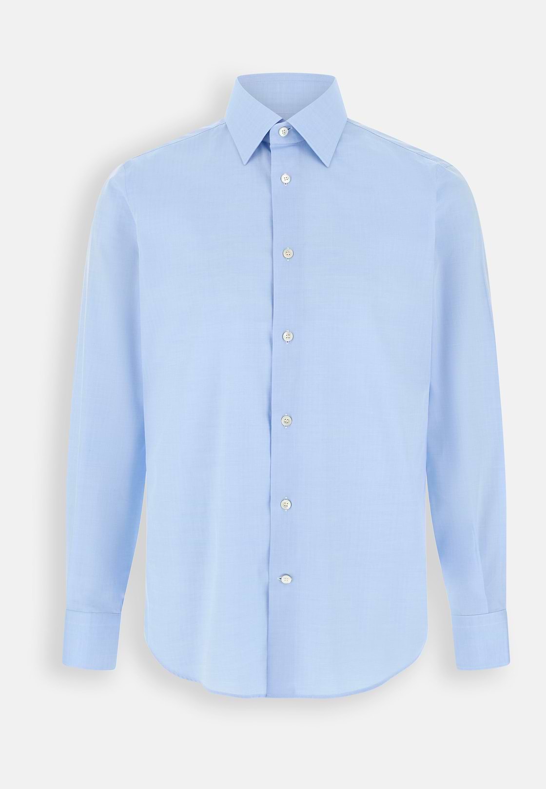 Herringbone Cotton Muslin Shirt Regular Fit, Light Blue, hi-res, 7