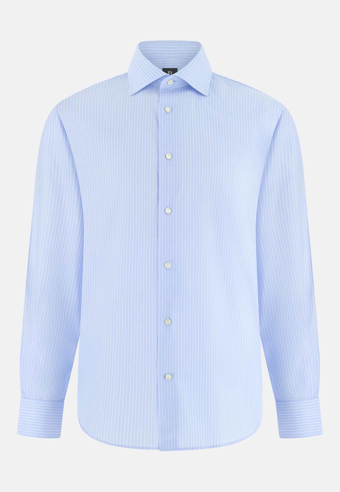 Camicia A Righe In Cotone Regular Fit, Azzurro, hi-res, 6