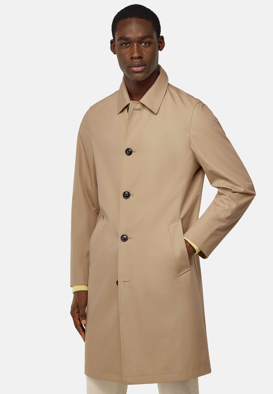 Παλτό ναυτικού τύπου από τεχνικό βαμβάκι, Beige, hi-res