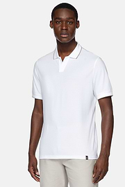 High-Performance Piqué Polo Shirt, White, hi-res