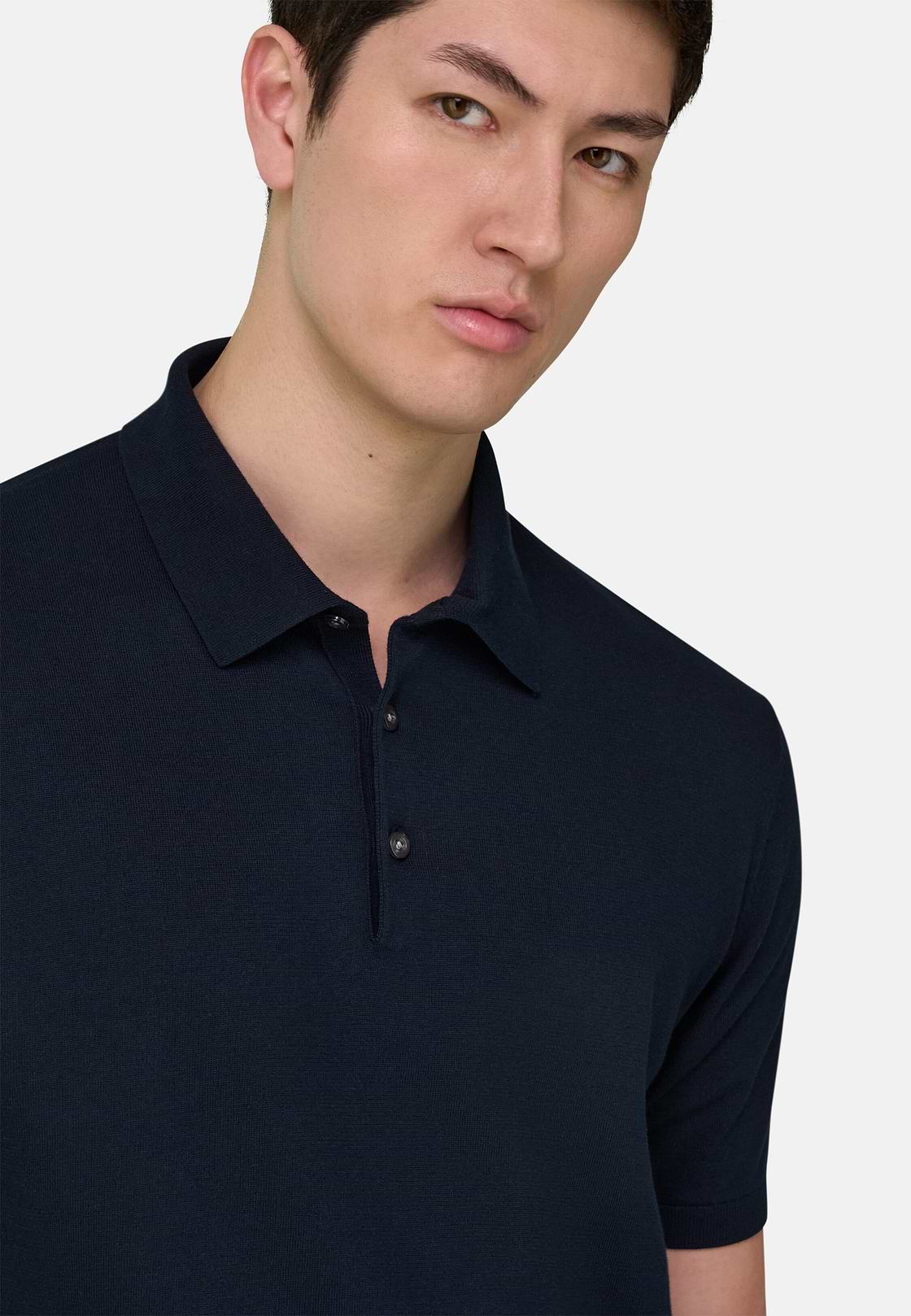 Polo Cotton Crepe, Navy blue, hi-res, 4