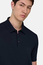 Polo Cotton Crepe, Navy blue, thumb, 4