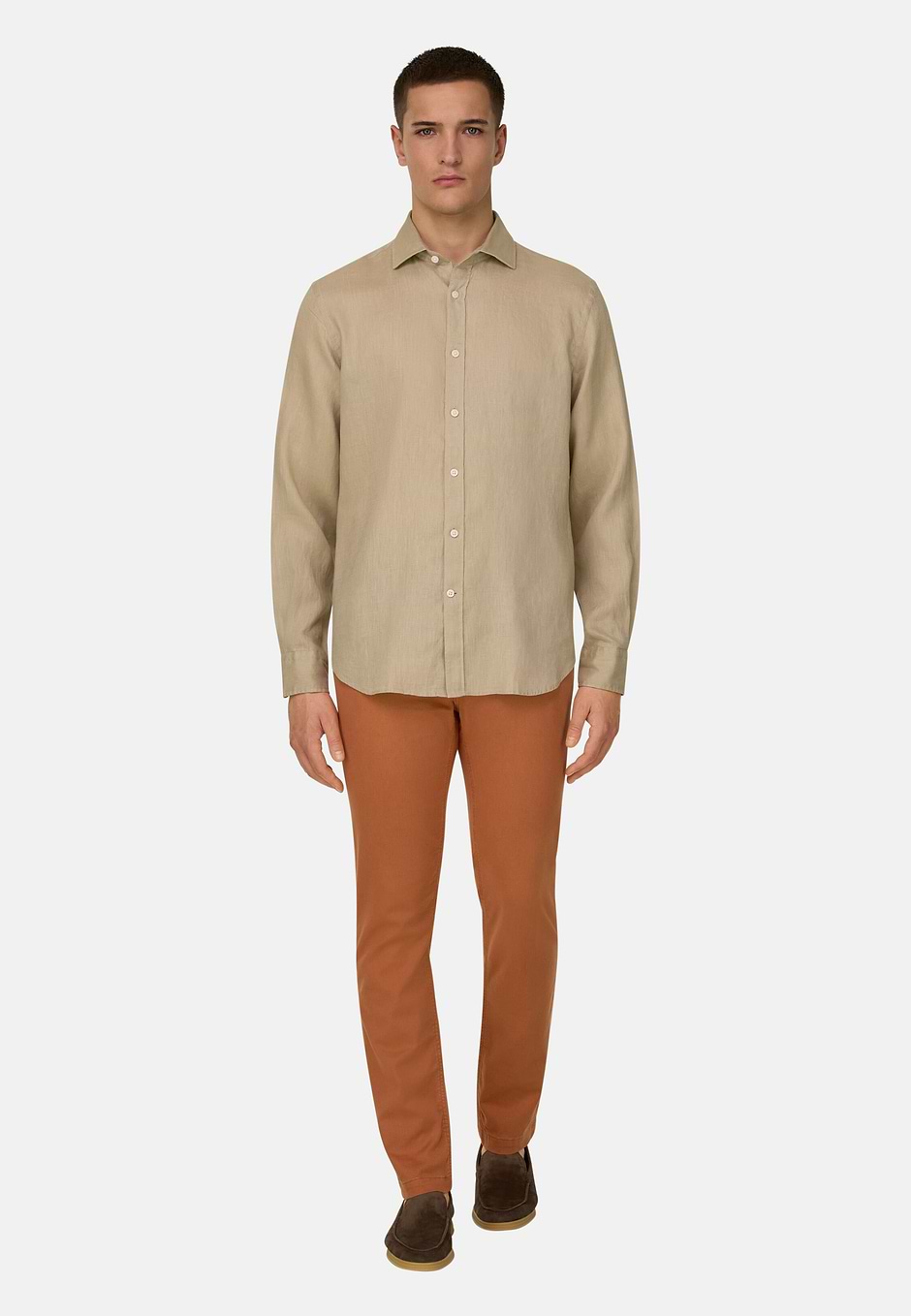 Regular Fit Linen Shirt, Sand, hi-res