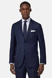Pure Wool Bird's Eye Jacket, Bluette, hi-res