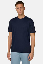 Silk Blend T-Shirt, Navy blue, thumb, 1
