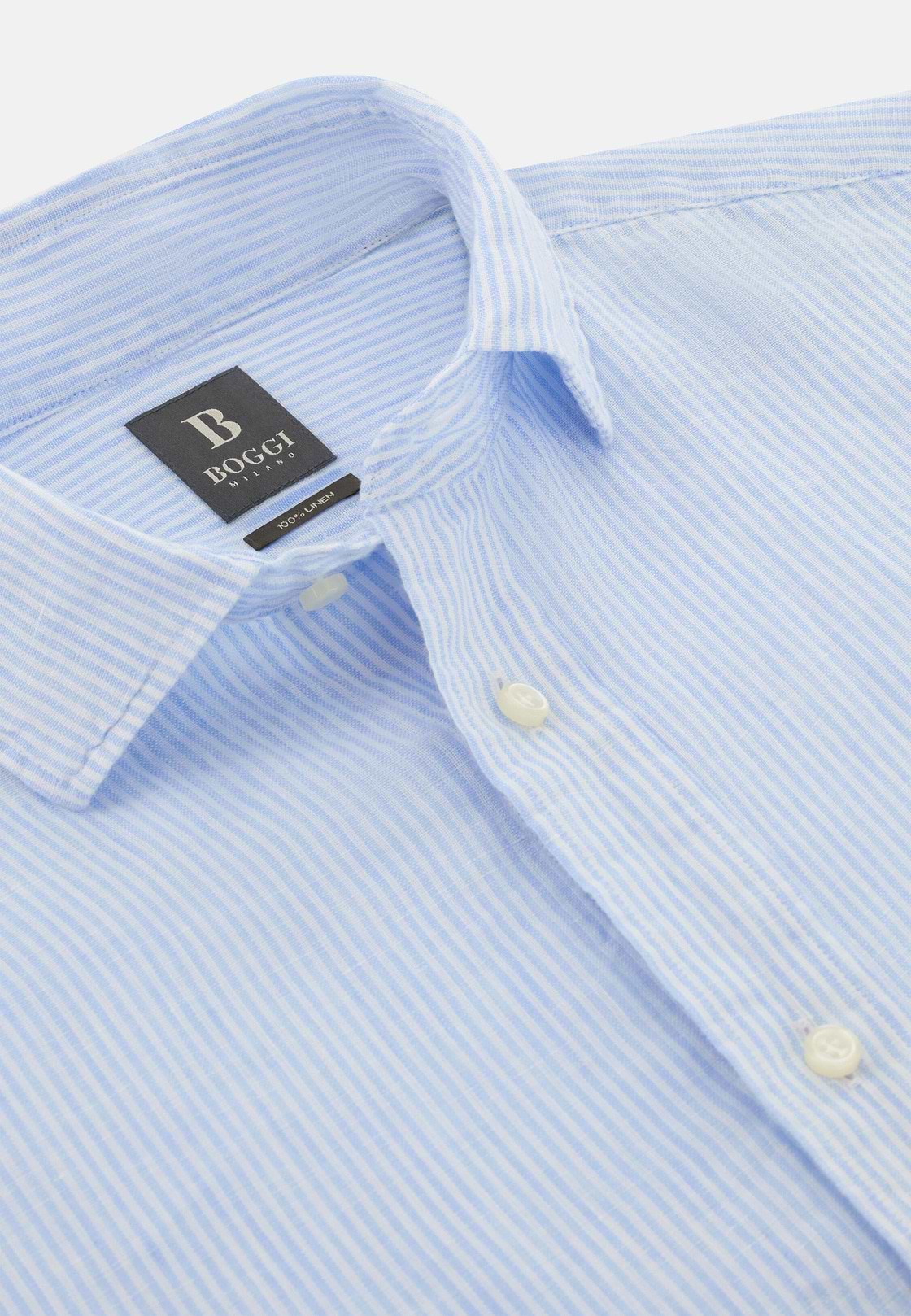 Hemd Aus Leinen Regular Fit, Hellblau, hi-res, 5