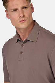 Polo Shirt In Stretch Supima Cotton, Taupe, hi-res