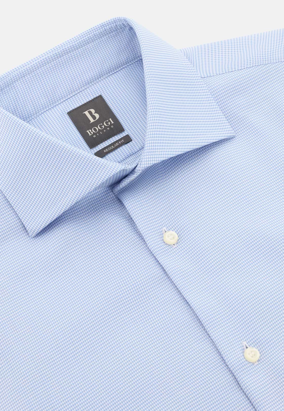 Camicia In Cotone Regular Fit, Azzurro, hi-res, 5