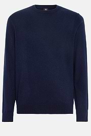 Maglia Girocollo Navy In Cashmere, Navy, hi-res