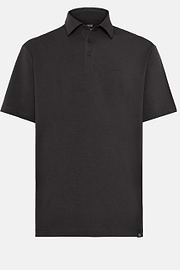 Polo Shirt In Stretch Supima Cotton, Black, hi-res